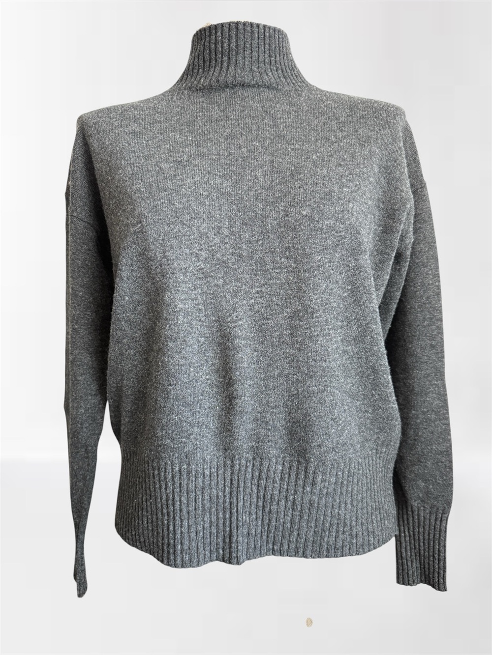 Hartford Paris Wool Cashmere Turtleneck Sweater – Size 2 (XS/S) | Charcoal Grey